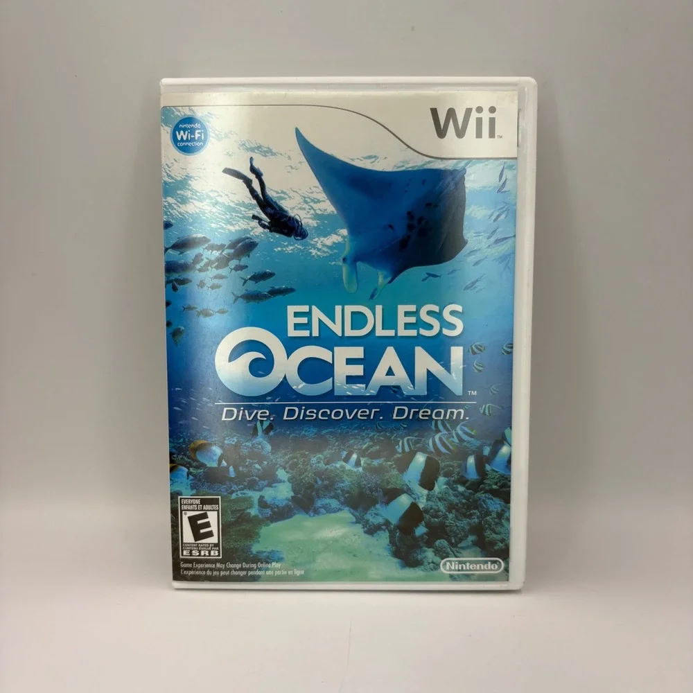 Nintendo Endless Ocean Video Game Wii NTSC Blue‎ Good Complete CIB RVL-RFBE-USA