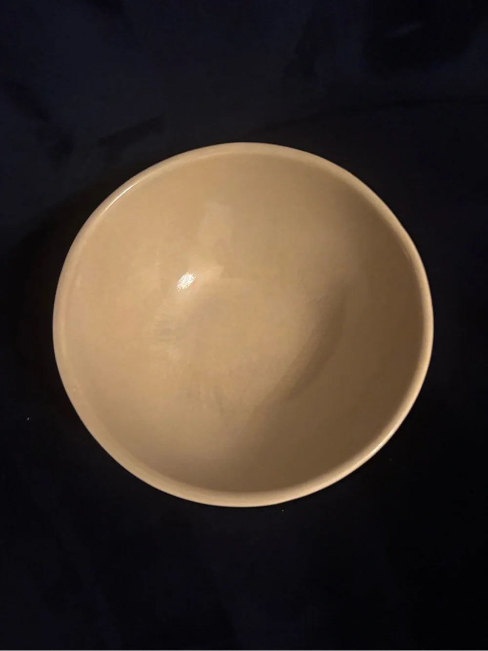 Pottery Barn Studio by Barbara Eigen Beige Solid Round Glossy Ceramic Bowl
