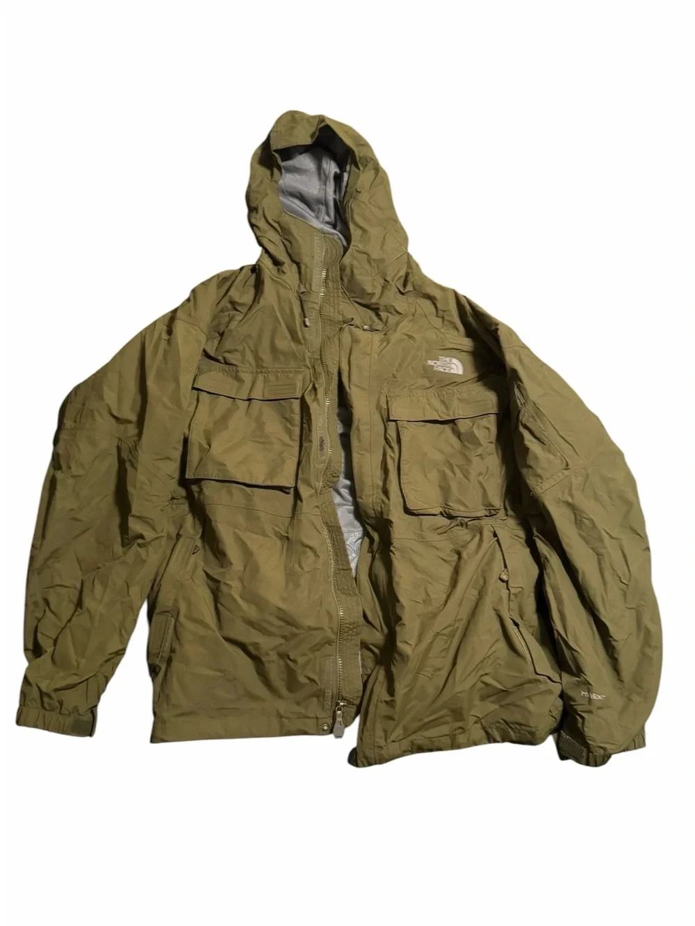 Vintage Y2K The North Face HyVent Cargo Parka Jacket Olive Green XL