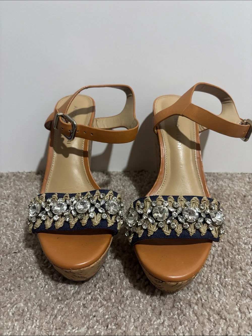 ANTONIO MELANI tan wedge