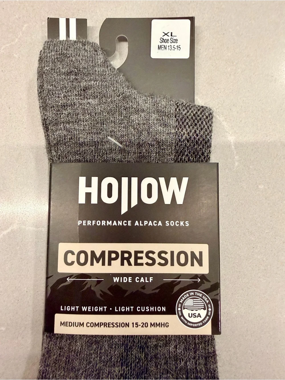 Hollow Performance Alpaca Compression Socks - Gray - Men