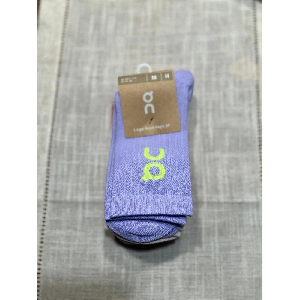 On Cloud OC Logo Sock 3 Pairs Size Medium Orchid Comet NWT