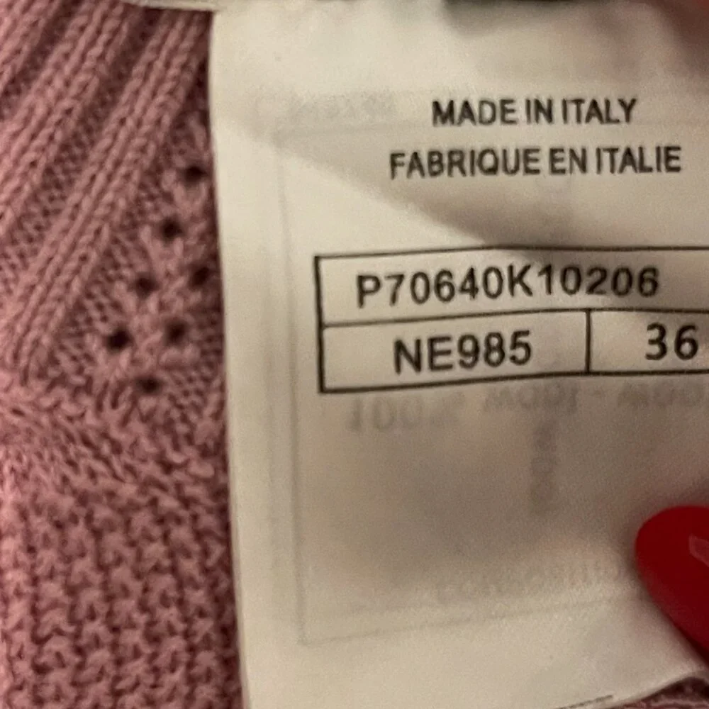 preloved pink Chanel cable-knit sweater SZ 36/S