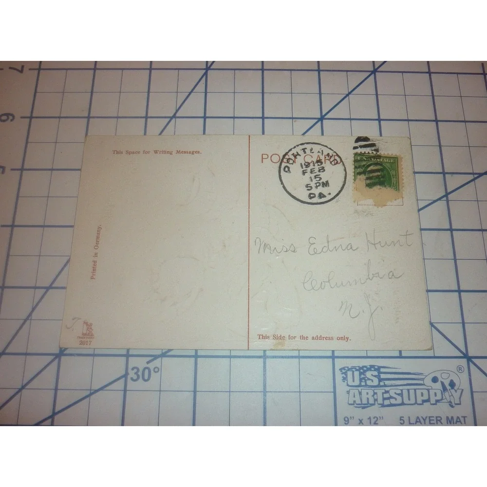 Vintage 1915 Valentine Postcard Love's Token Victorian Women Embossed Germany