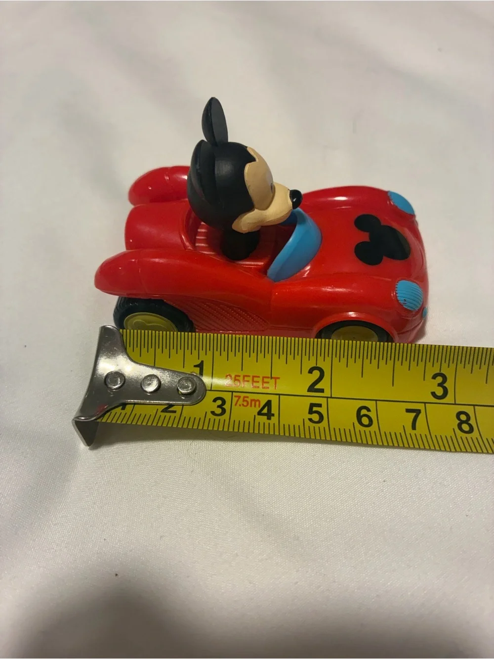 Disney Red Mickey Mouse Race Car Toy with Blue Accents