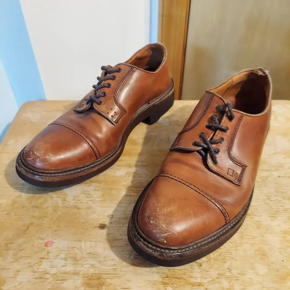 Polo Ralph Lauren England 94% Ridgeway Men's US 8 D Brown Leather Oxfords