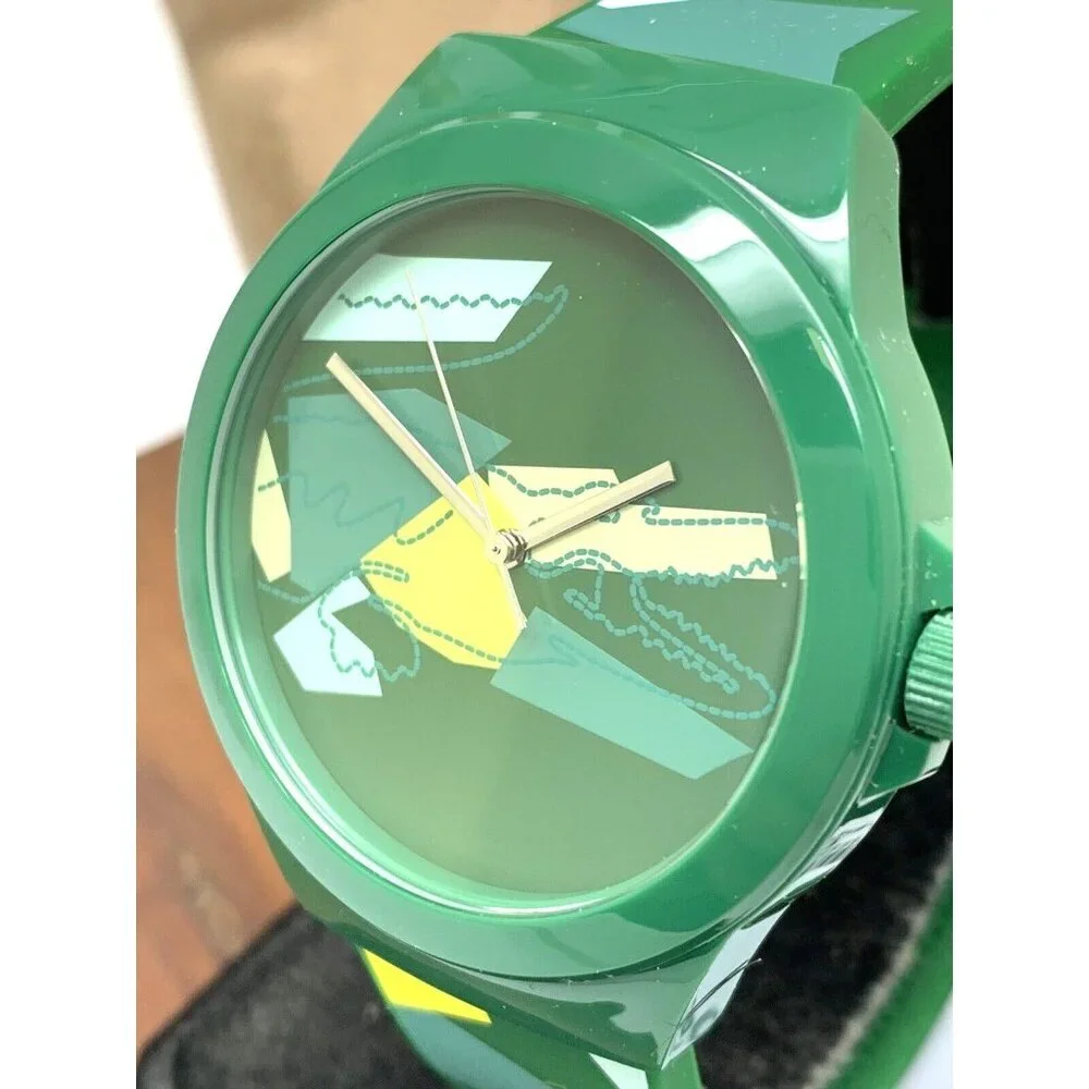 Lacoste Men's Watch 2011186 Quartz Neocroc Green Dial Rubber Band 42mm