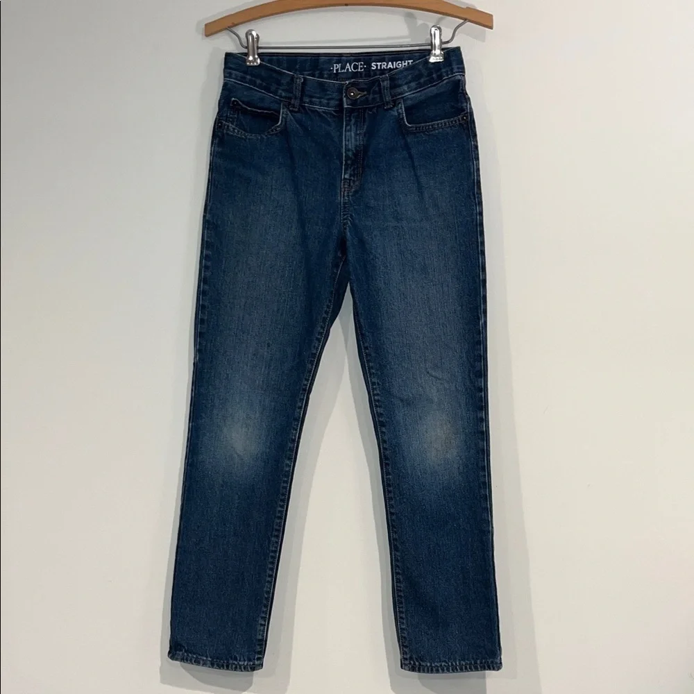 CHILDRENS PLACE Youth Boys 12 Straight Leg Jeans Medium Wash Denim Adjustable