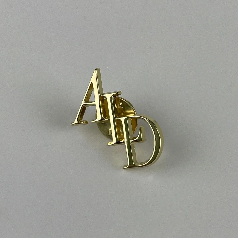 Aime Leon Dore ALD Gold Tone‎ Monogram Lapel Pin Streetwear Suit Accessory NYC