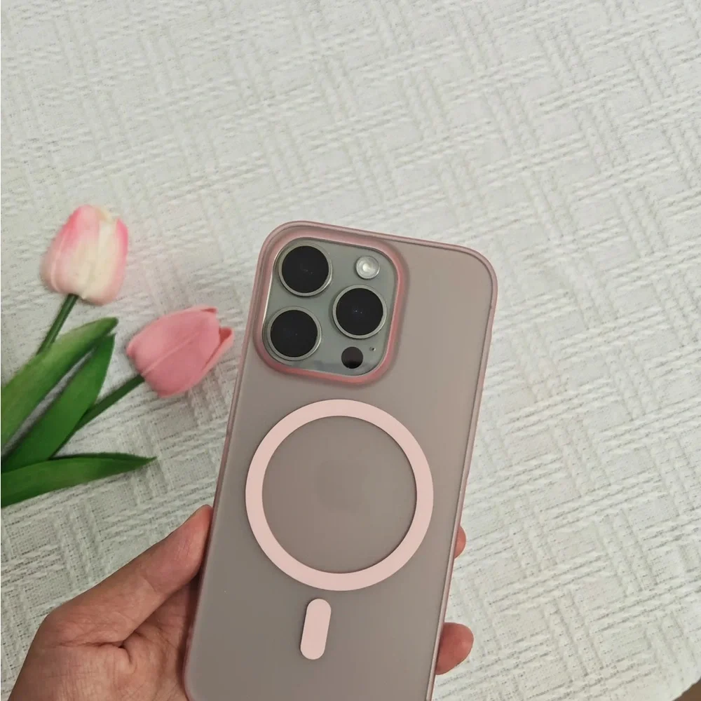Pink Magnetic MagSafe-Compatible Silicone Phone Case