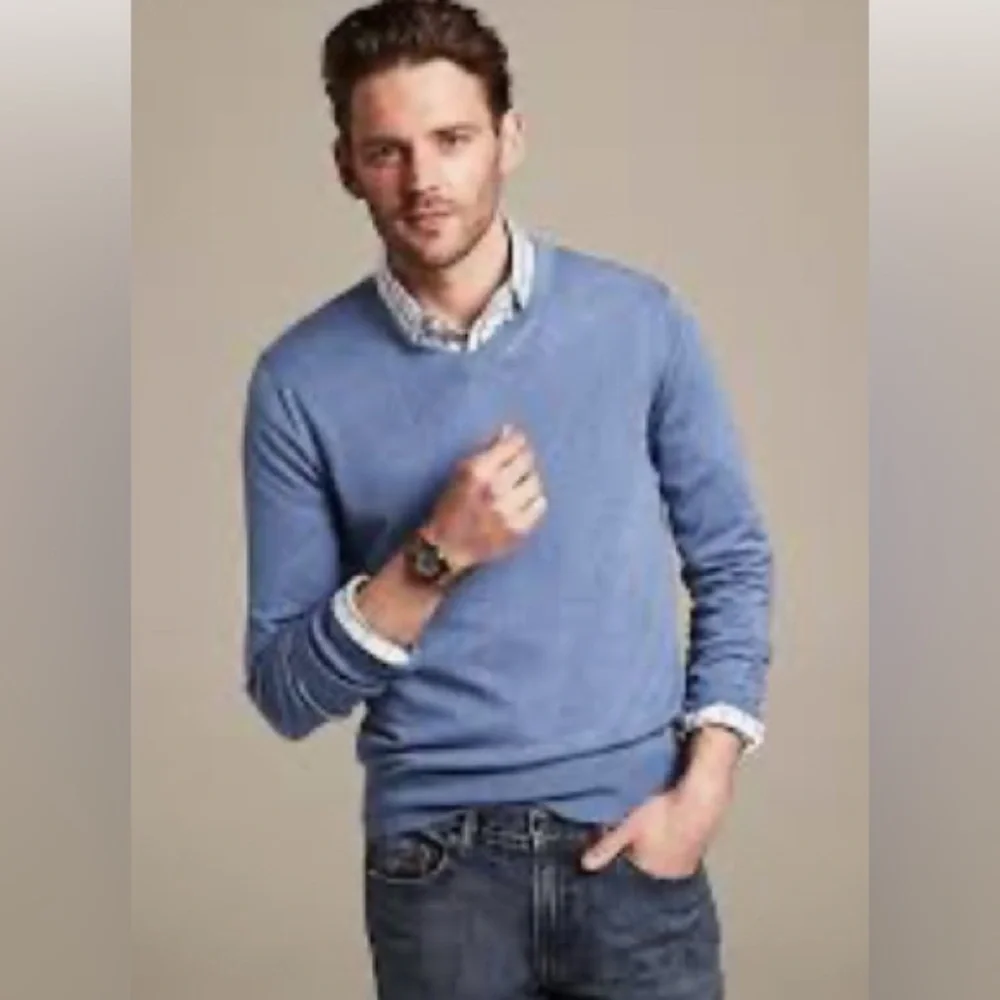Banana Republic Mens Cashmere silk blend premium luxe‎ yarn sweater Size M
