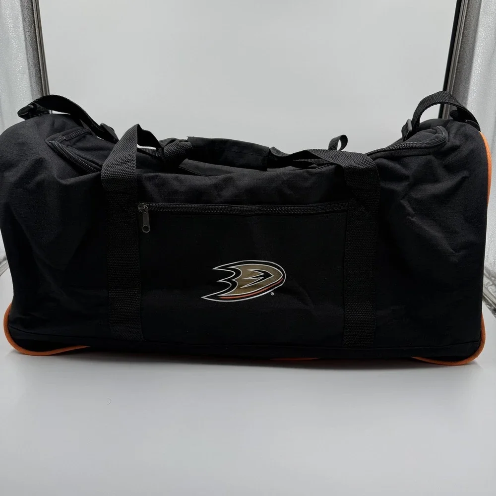 Vintage Anaheim Ducks Duffle Gym Bag Black NHL Hockey Die Hards Booster‎ Club