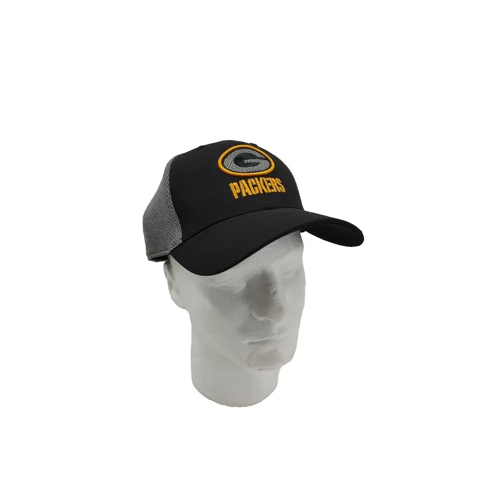 NFL Green Bay Packers Team Apparel Gray Yellow Hat Cap Adult Adjustable NWT Embr