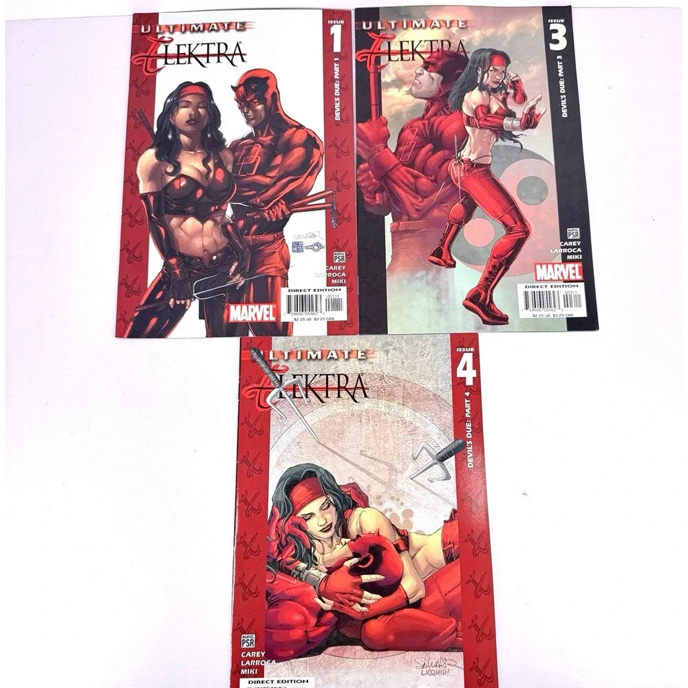 Ultimate Elektra‎ #1 #3 #4 Comic Lot Marvel 2004 Mike Carey Larroca Incomplete