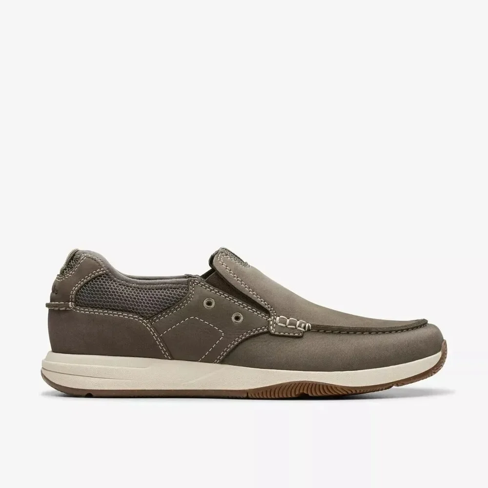 Clarks Sailview Step Men's Slip On Nubuck Taupe‎ 11 Wide