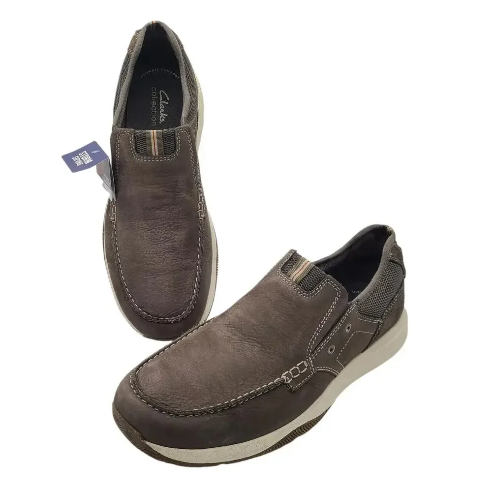 Clarks Sailview Step Men's Slip On Nubuck Taupe‎ 11 Wide