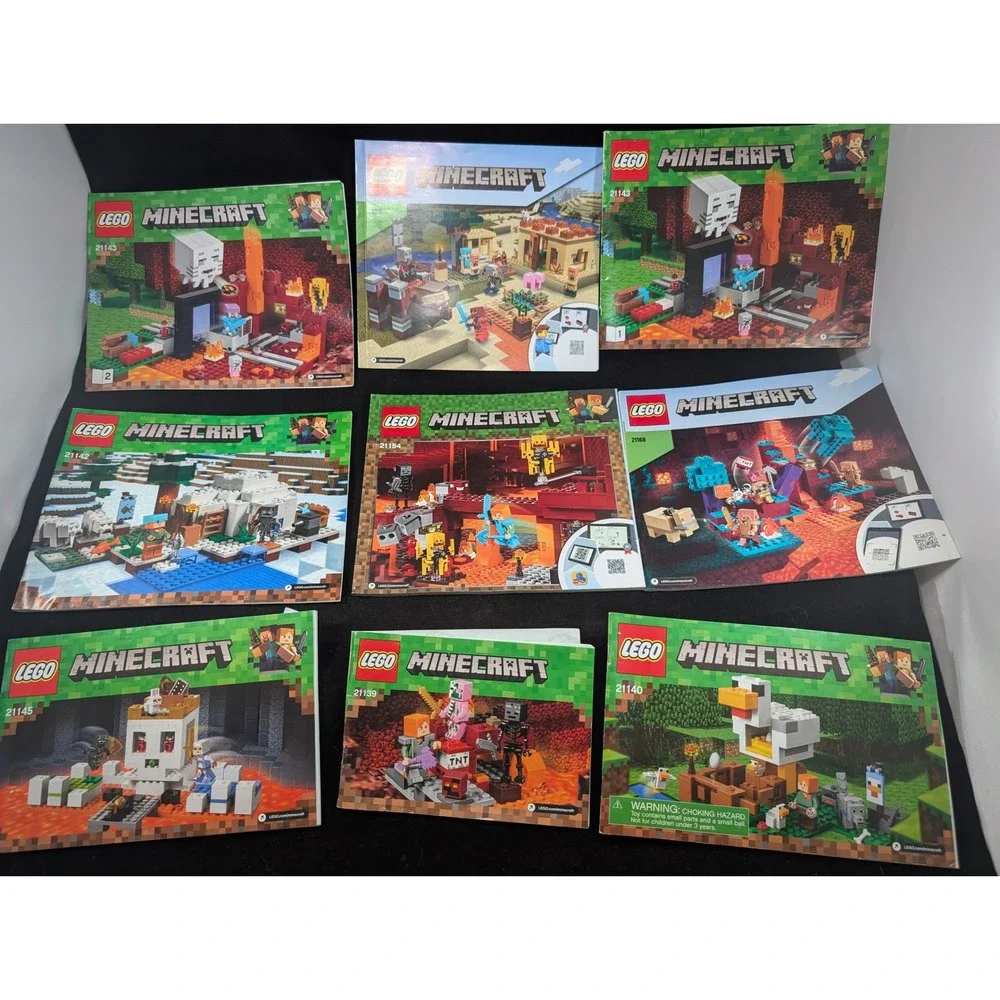 LEGO Minecraft Instruction‎ Manual Lot 21143 21160 21142 21154 21168 21145 21139