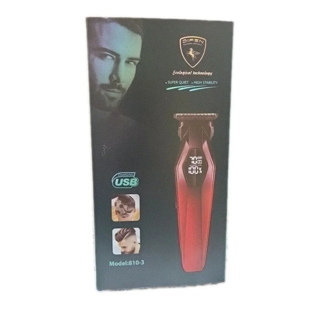 Difen Men's Professional Hair Trimmer Red Rechargeable Super Quiet Brand New