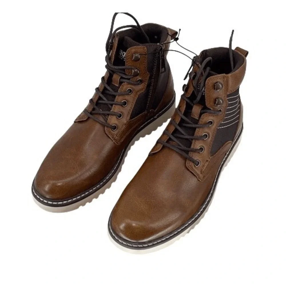 Madden Steve Madden Boots Mens 11 Brown Rugged‎ Combat Side Zip Lug Sole Casual