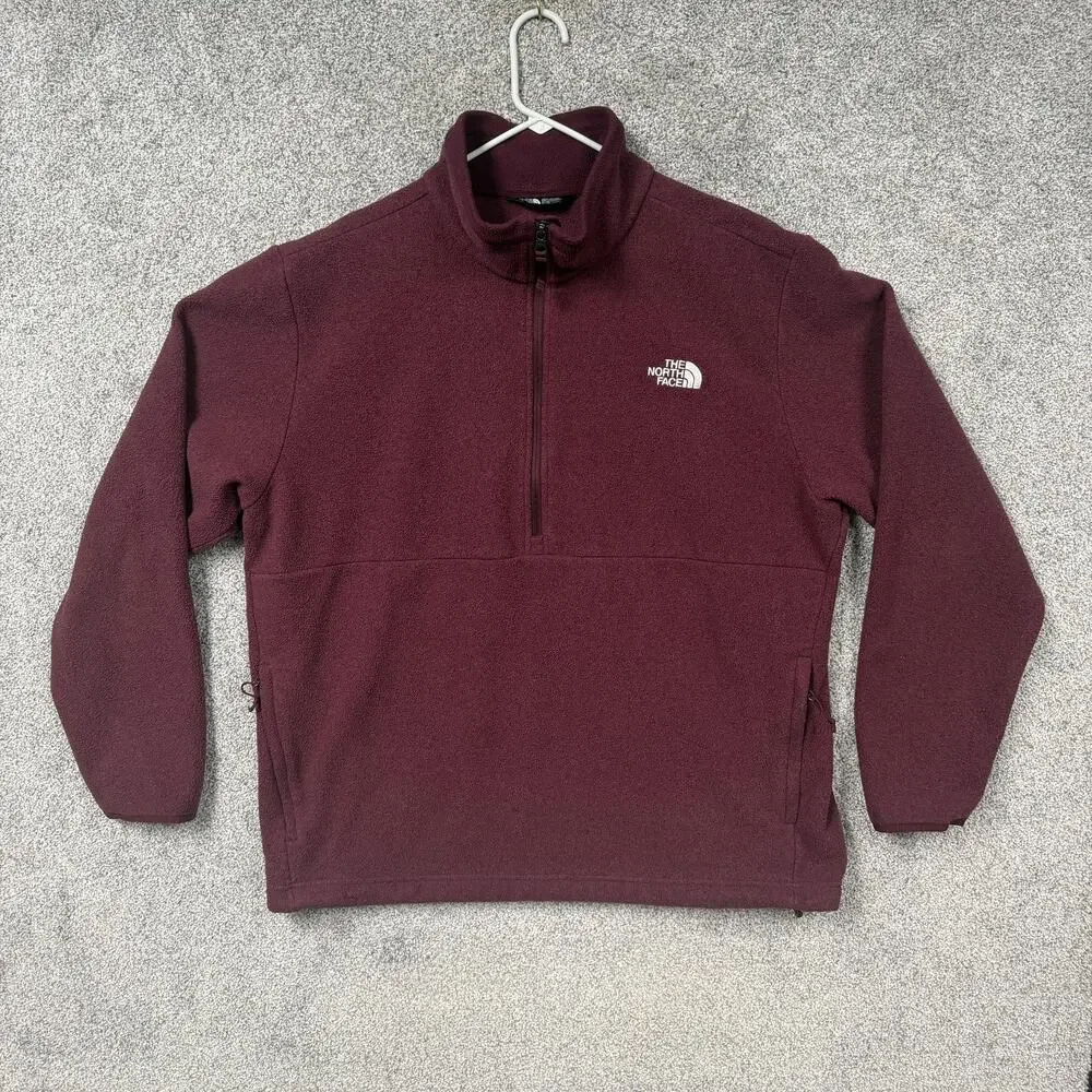 The North Face Fleece Jacket Mens Size XL Red Fleece 1/2 Zip Gorpcore Outdoor