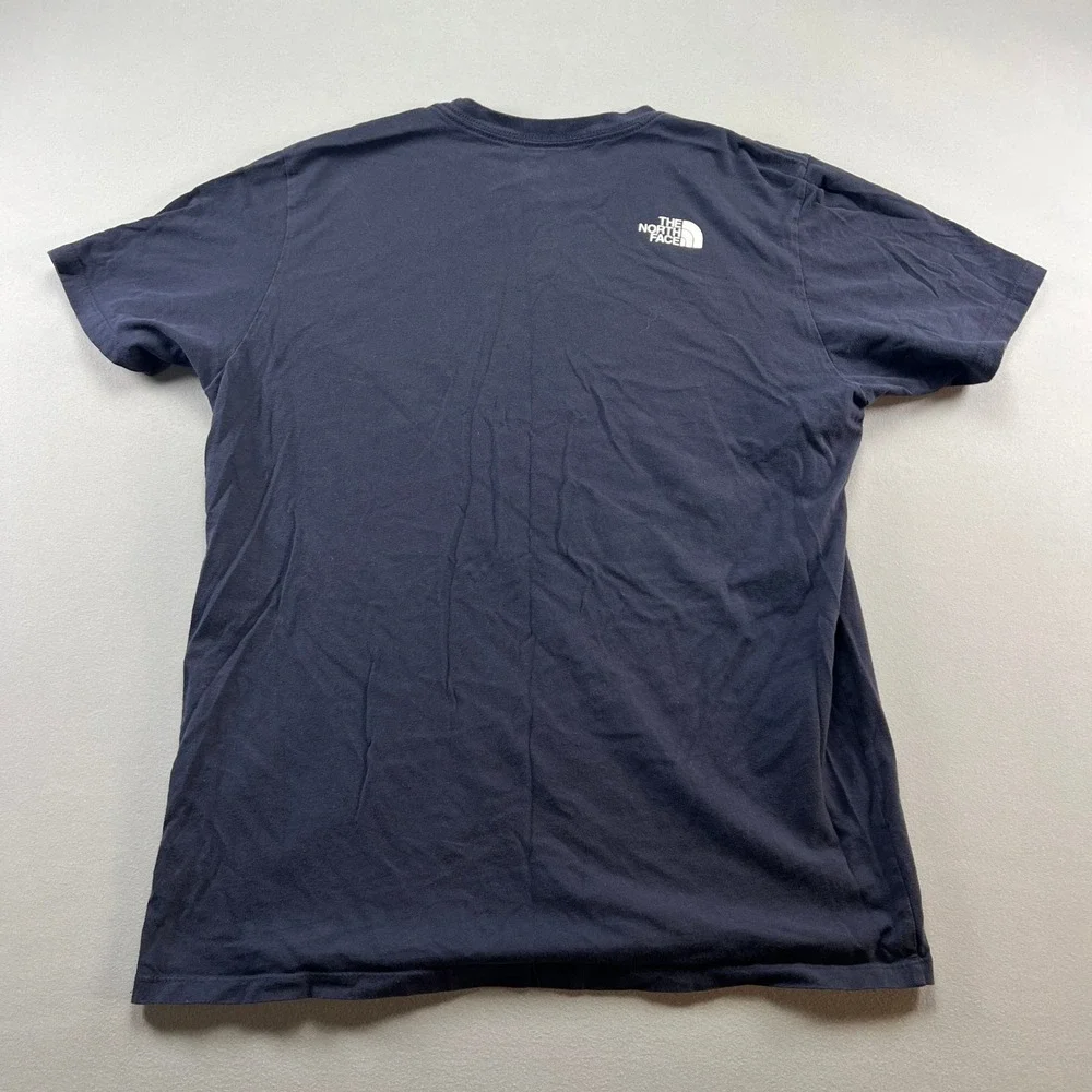 The North Face Usa Box T Shirt Mens Large Navy Cotton Regular Fit Short Sleeve