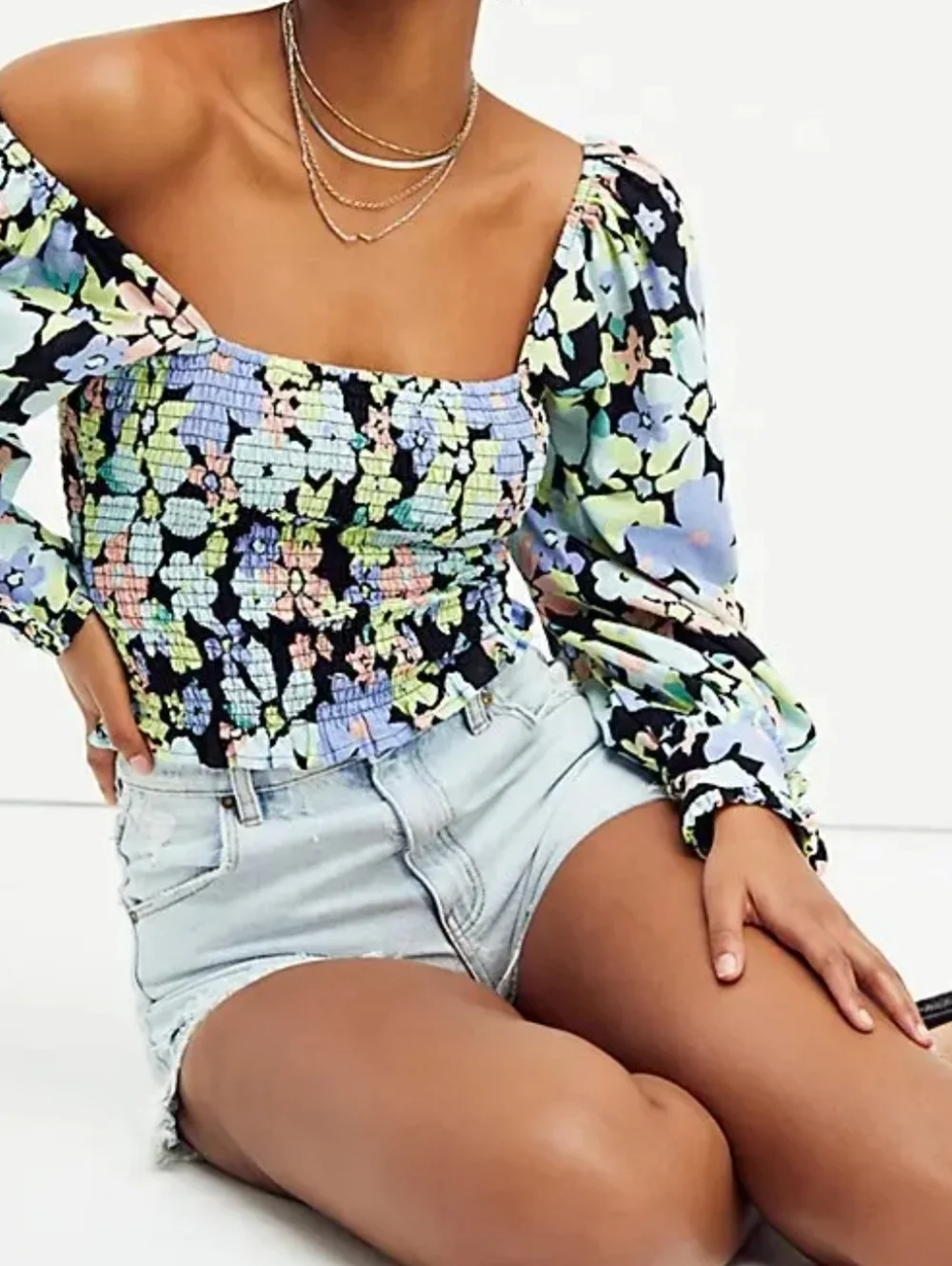 Free People Ariana Printed Crop Top- Size XS