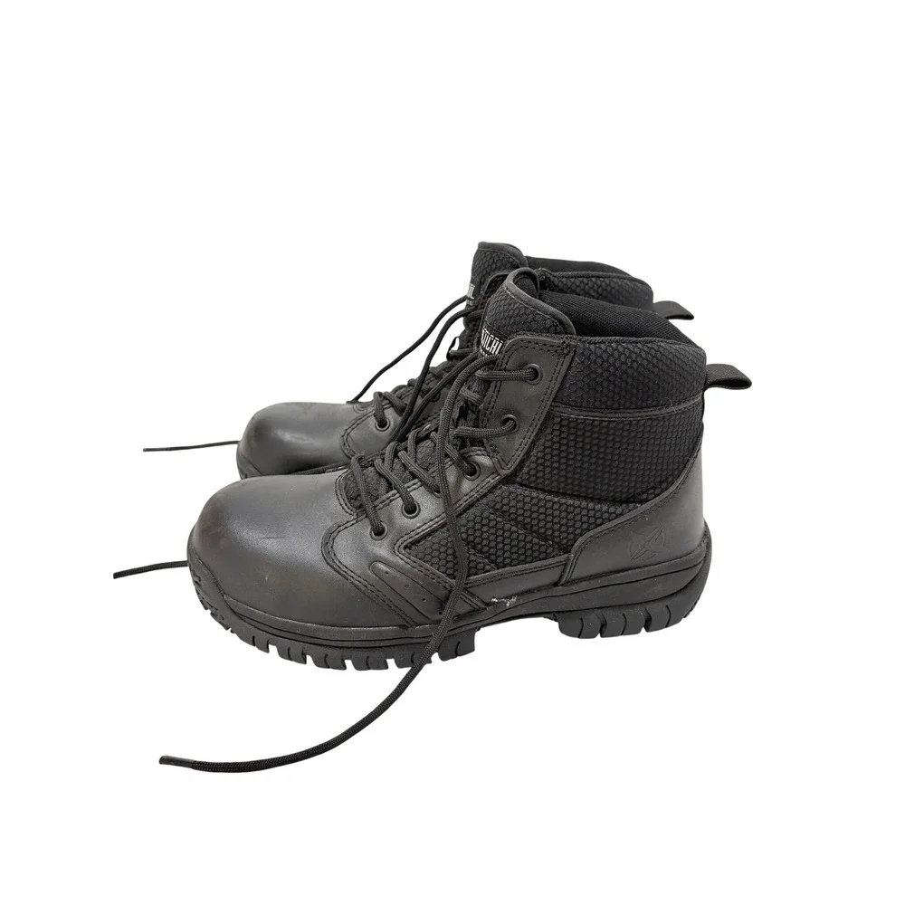 Tactical Performance Steel Toe Work Boots Mens Black Leather‎ ASTM Size 10