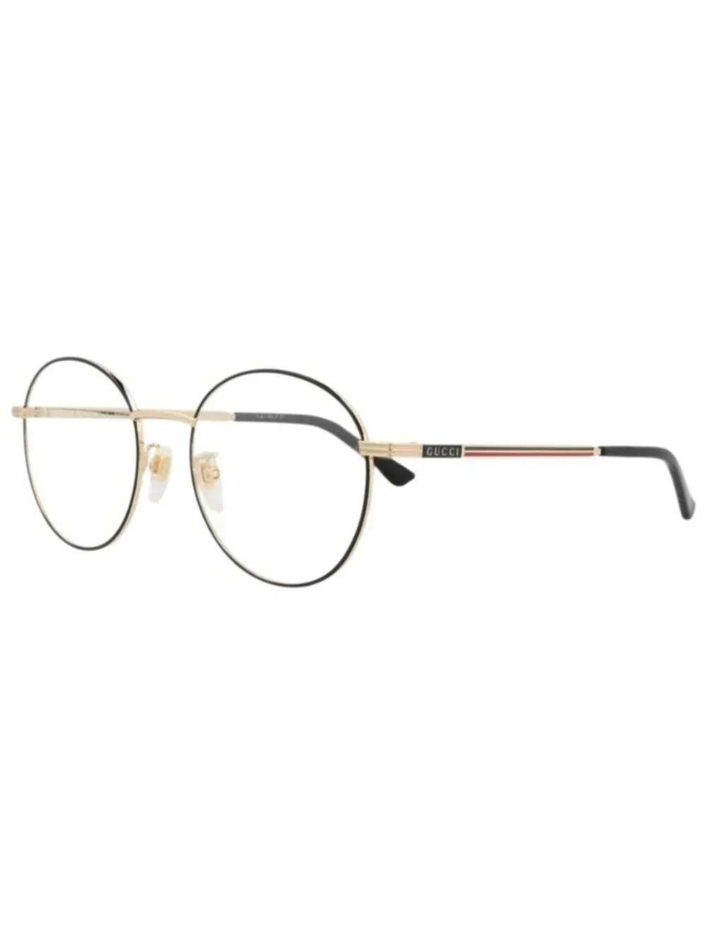New Gucci Mens Round/Oval Black Gold Transparent Fashion Designer Eyeglasses