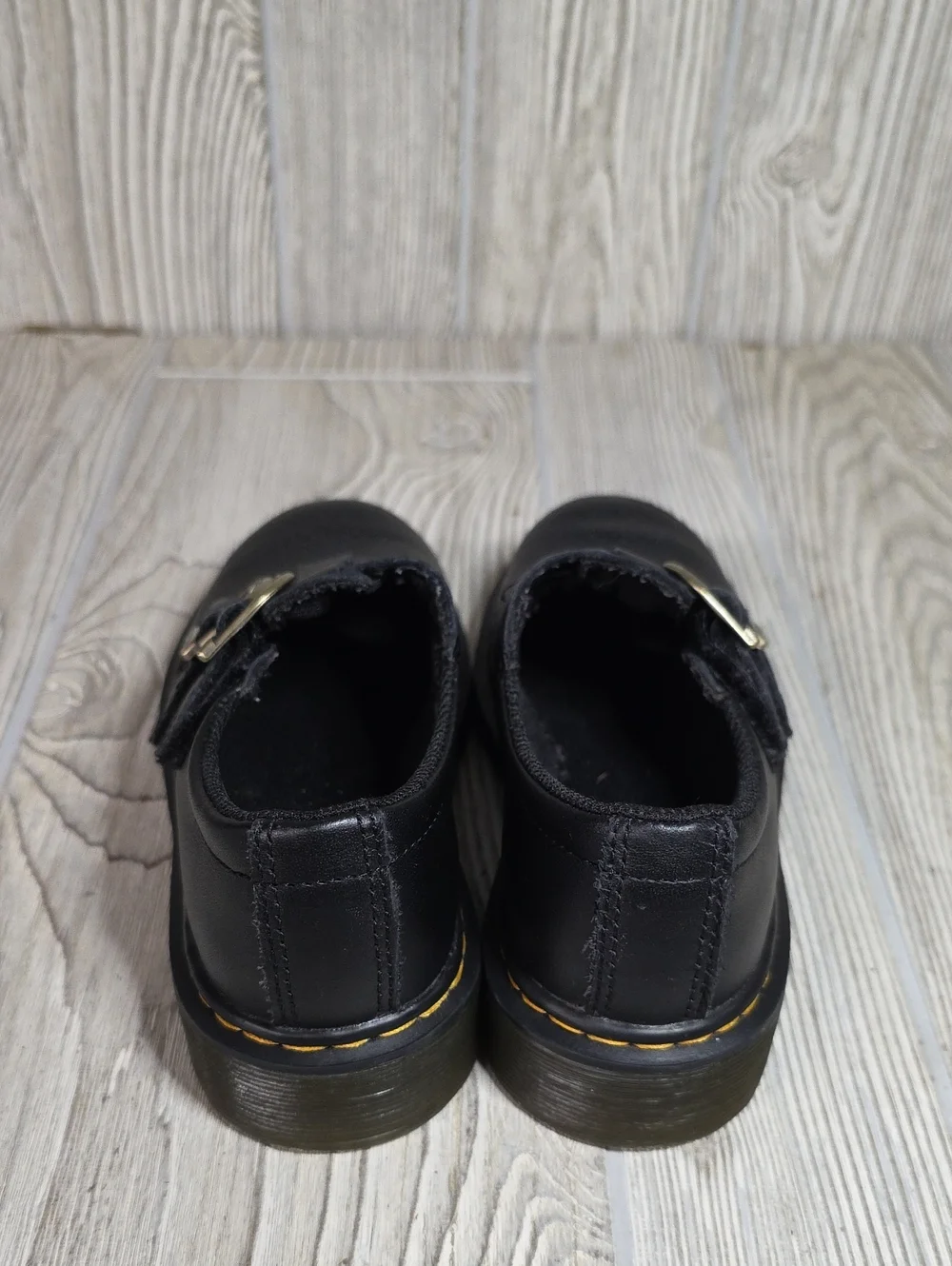Dr. Martens Kids 8065 Black Leather Mary Jane Shoes Kids Size 13