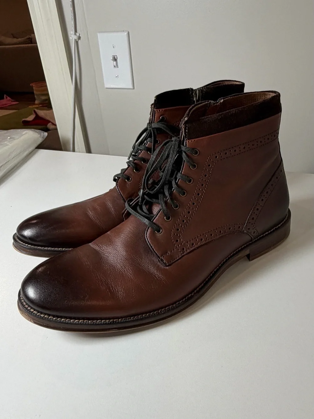 Johnston & Murphy dark casual toe