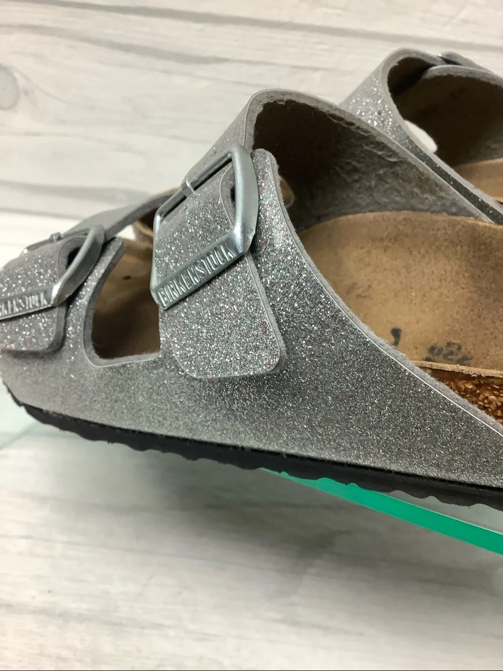 Birkenstock sparkling silver