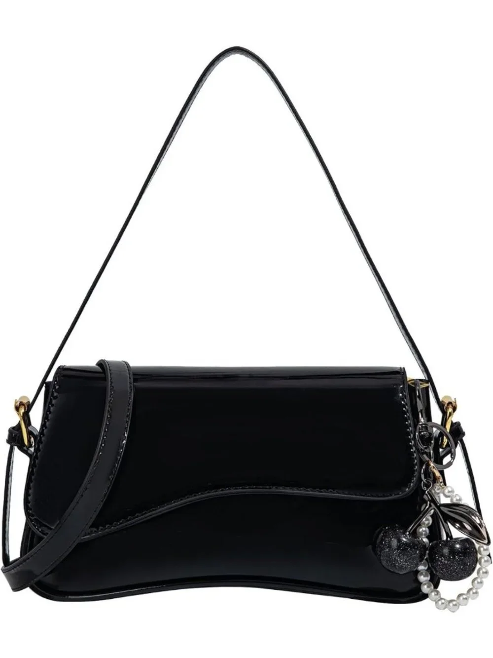Stylish Hobo Bag for Women with Cherry Pendant | Versatile Crossbody Shoulder