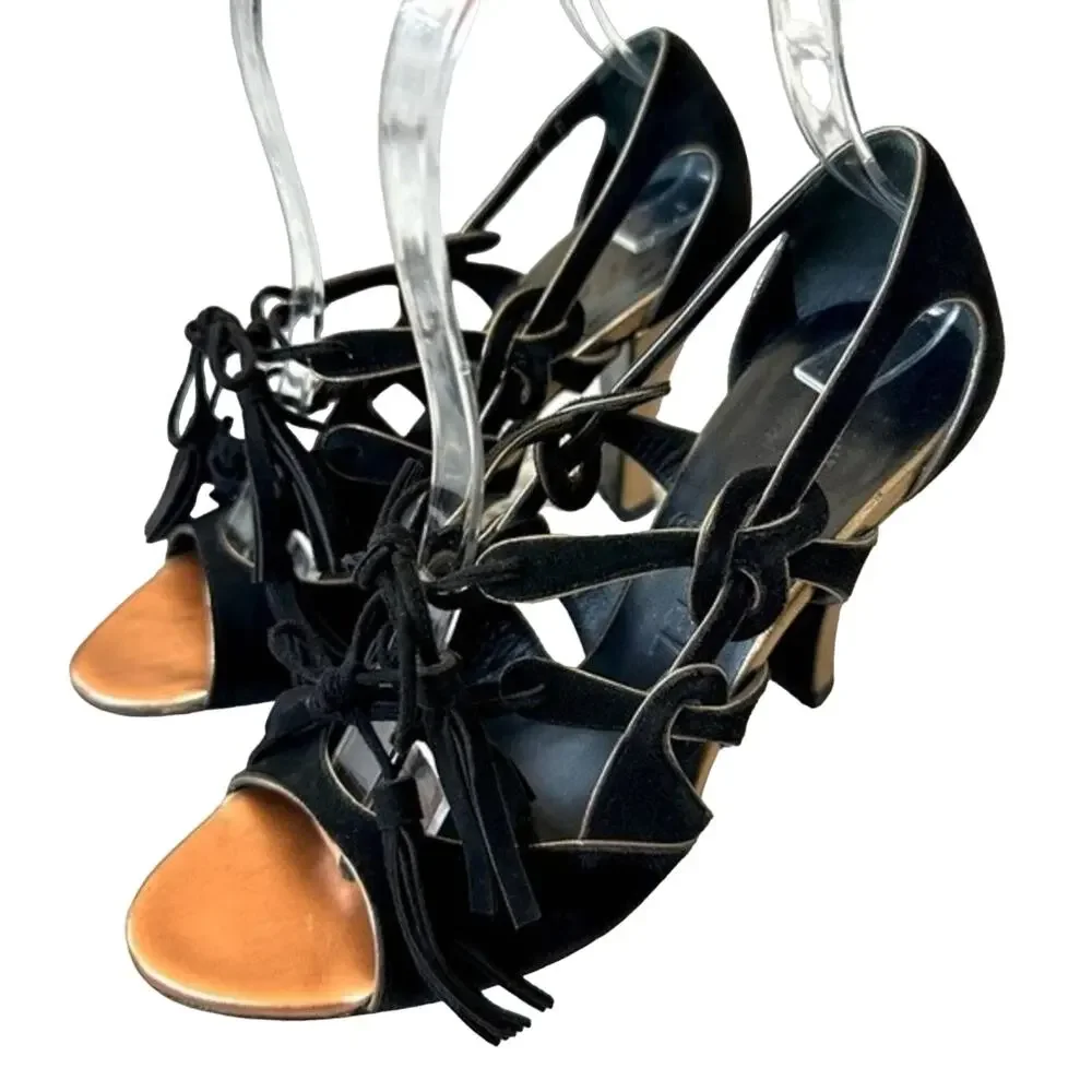 CHANEL black suede