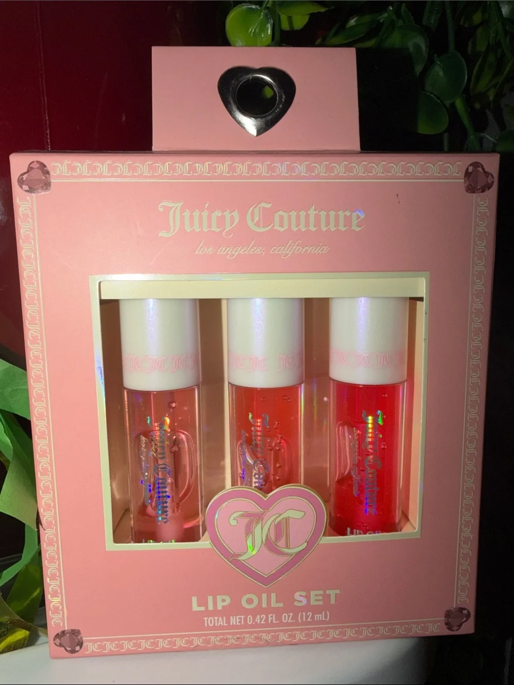 Juicy Couture Lip Oil Set — Pink & Red Gloss Trio
