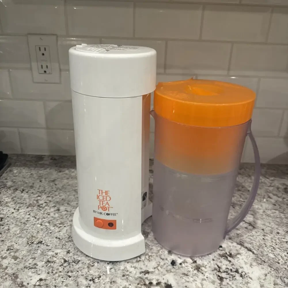 Mr Coffee Iced Tea Pot Maker 2 Quart Orange With Pitcher TM1.7 - TESTED