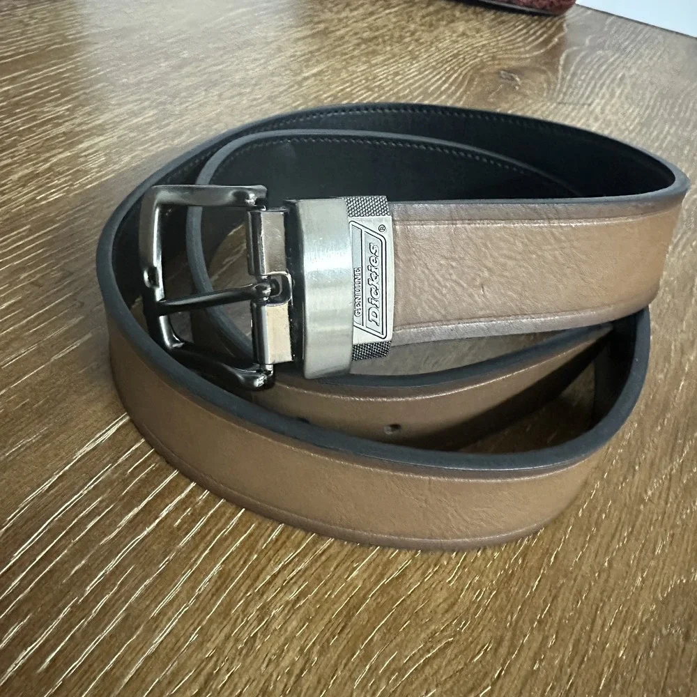 Dickies Belt Men's 40‎ Waist Reversible Double Stitch Black/Brown