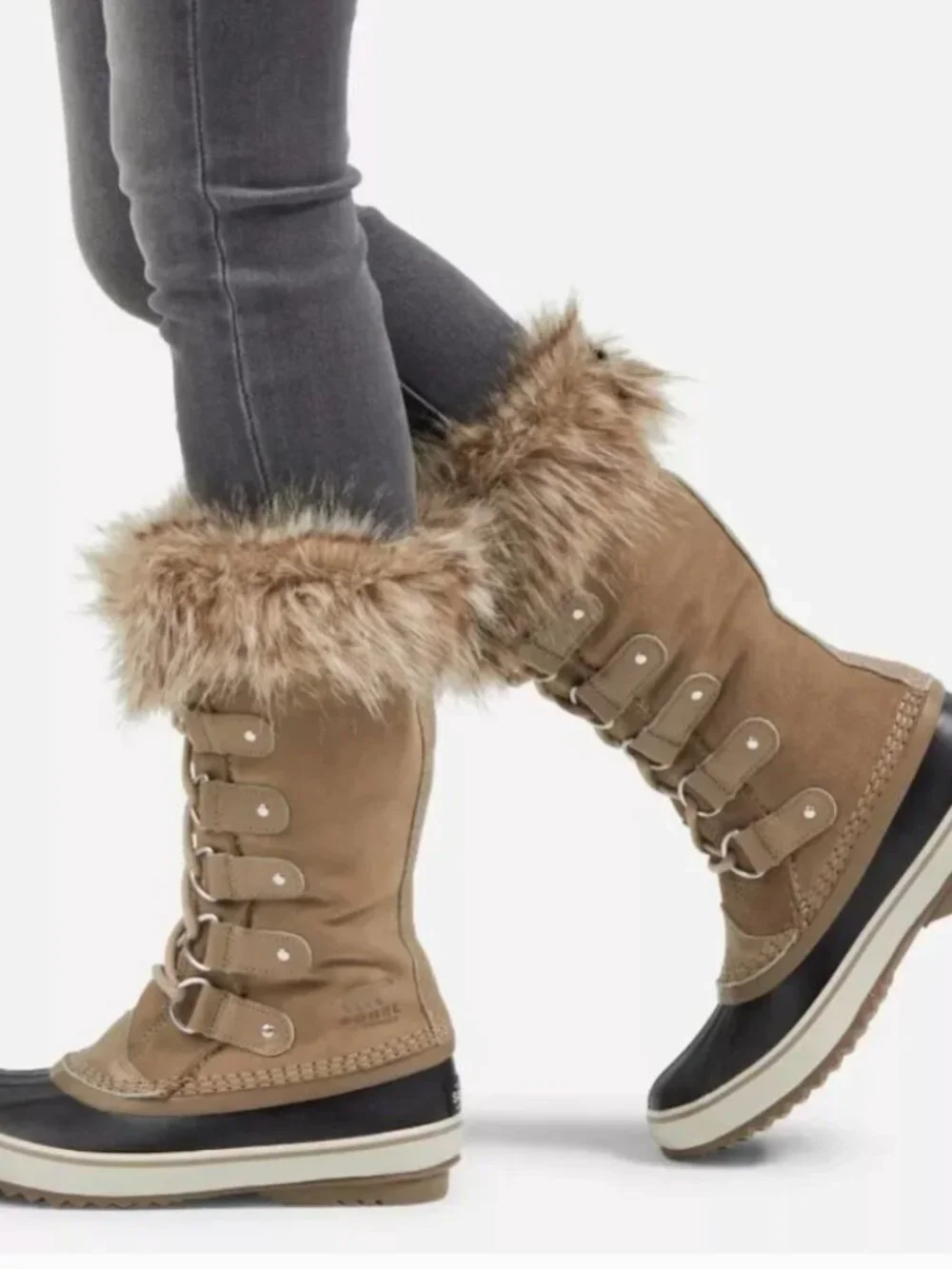 Women Sorel Joan of Arctic Tall Snow Boat Gently Preowned Classic Fur Lined 9