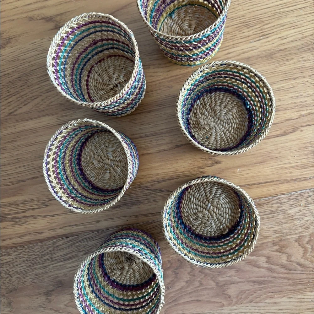 Handwoven Boho Multicolor candle Set