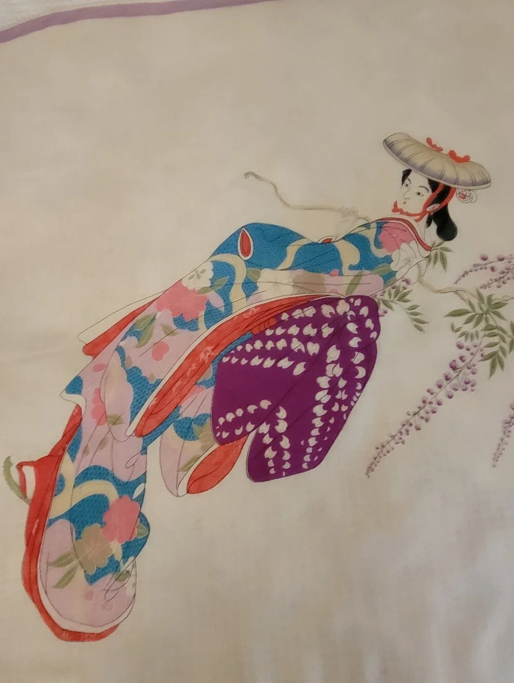 Japanese Geisha silk scarf vintage beautiful