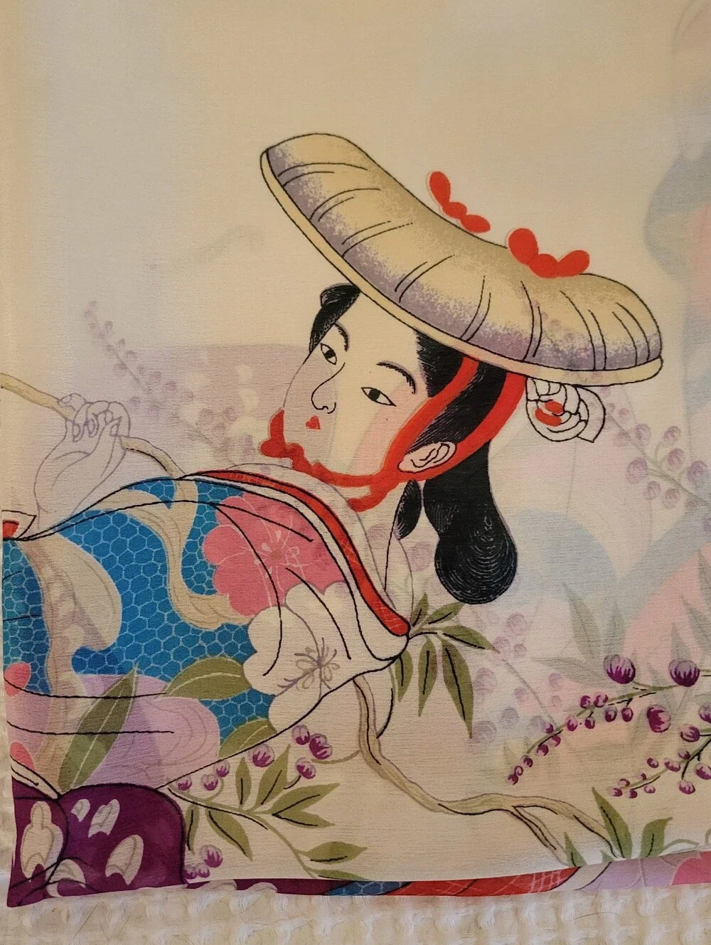 Japanese Geisha silk scarf vintage beautiful
