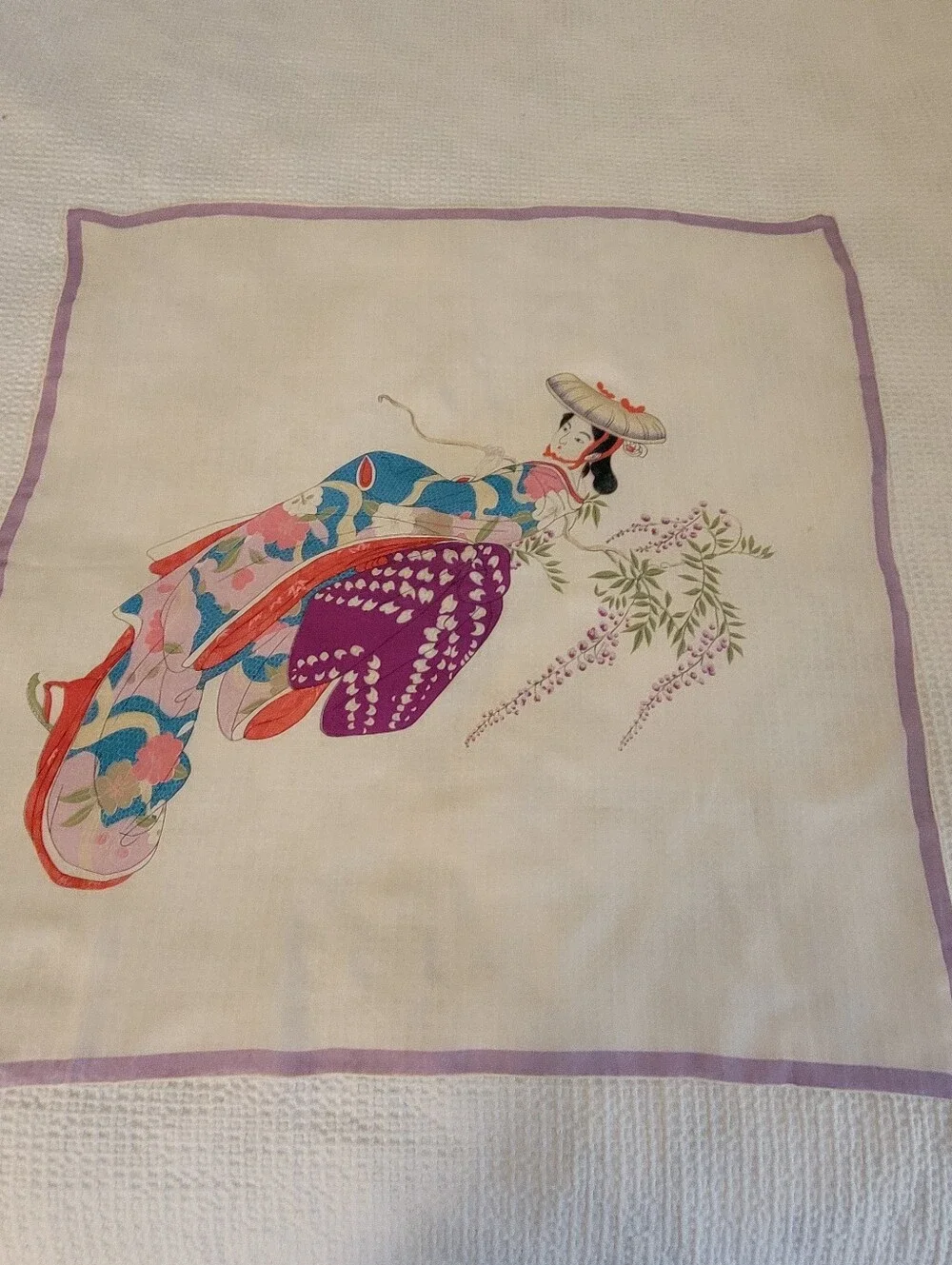 Japanese Geisha silk scarf vintage beautiful