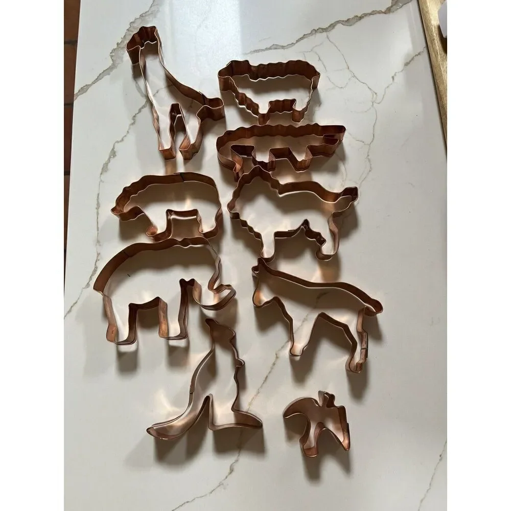 Lot Of 9 Martha Stewart by Mail Noah's Ark Copper Cookie Cutter Kit Set