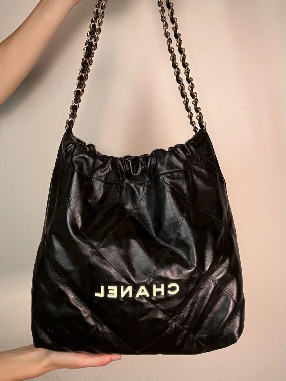 CHANEL leather white cc