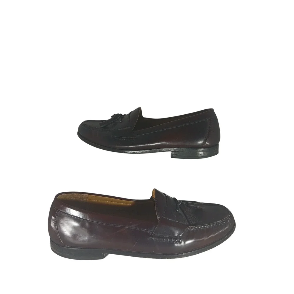 Cole Haan Tassel Loafers 11.5 D Burgundy Leather Dress Shoes 03507 Preppy