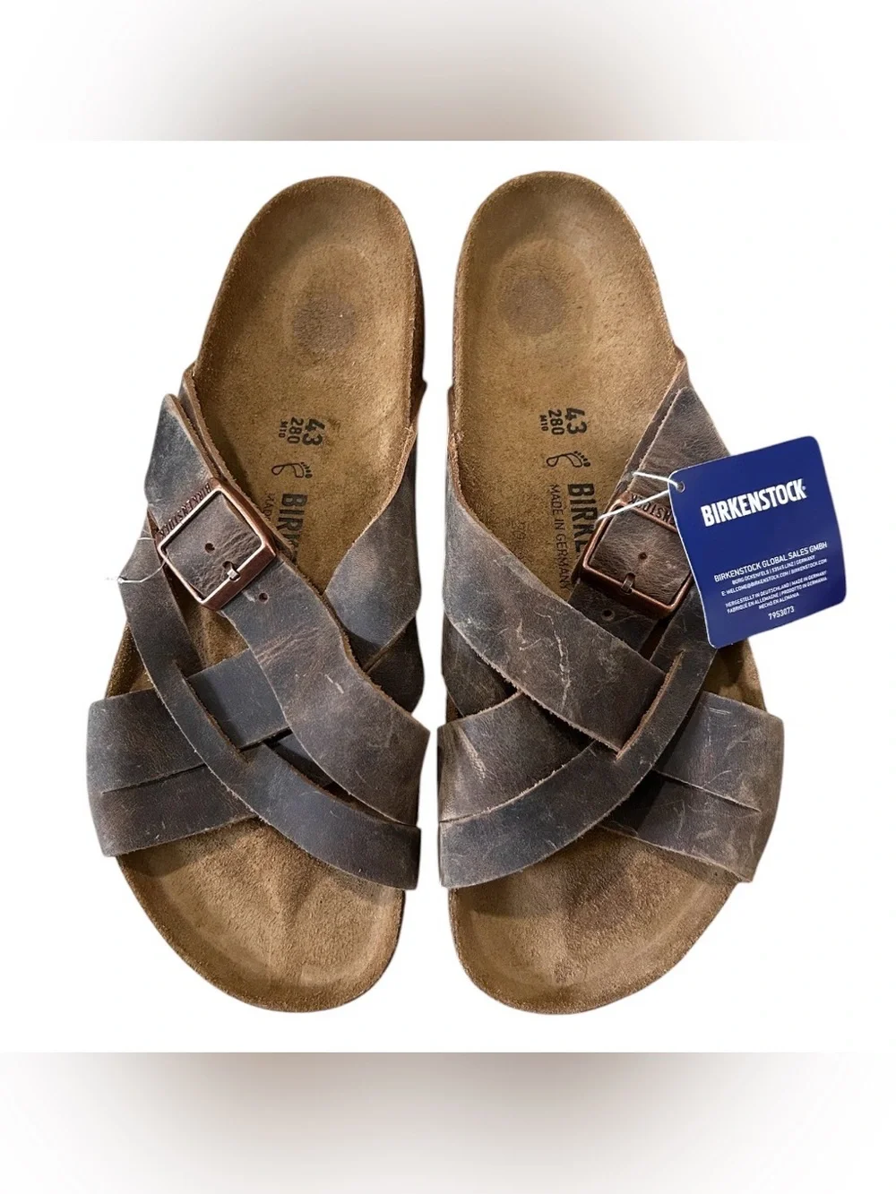 Birkenstock Lugano sandals Camberra Old Tobacco oiled leather Men’s 10 US 43 EU