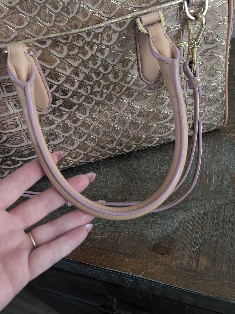 Brahmin shimmery embossed