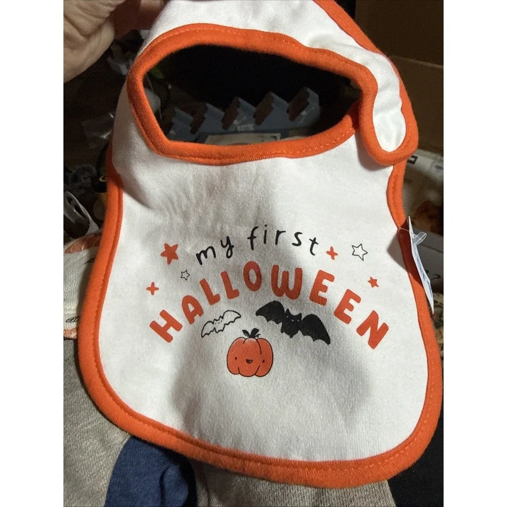 Carter's Baby Size 3M Organic Cotton 2-Piece Fall Pumpkin With Added Bib