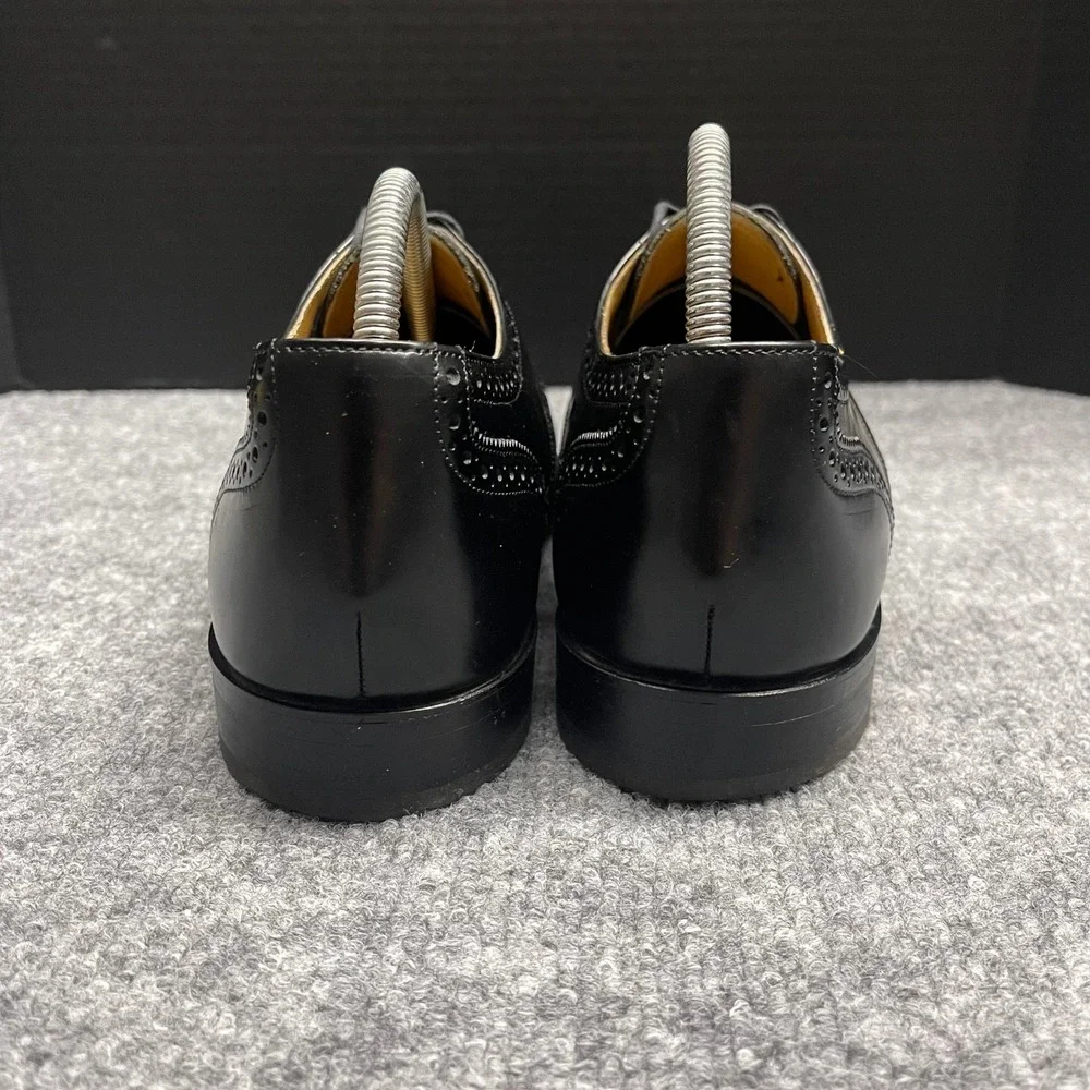 Bostonian Crown Shoes Size 9 D/B Windsor First Flex Black Leather Wingtip Brogue