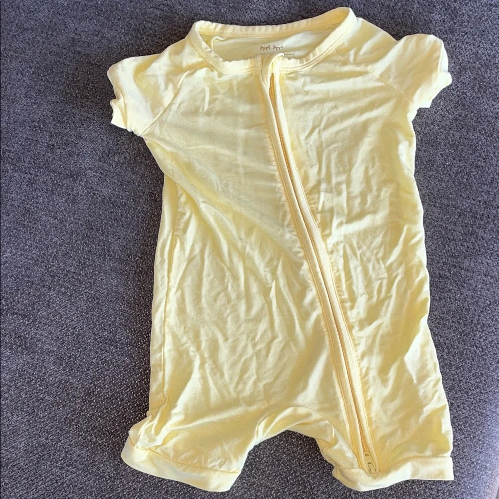 Little Sleepies Yellow Short Sleeve Zipper Romper Pajamas