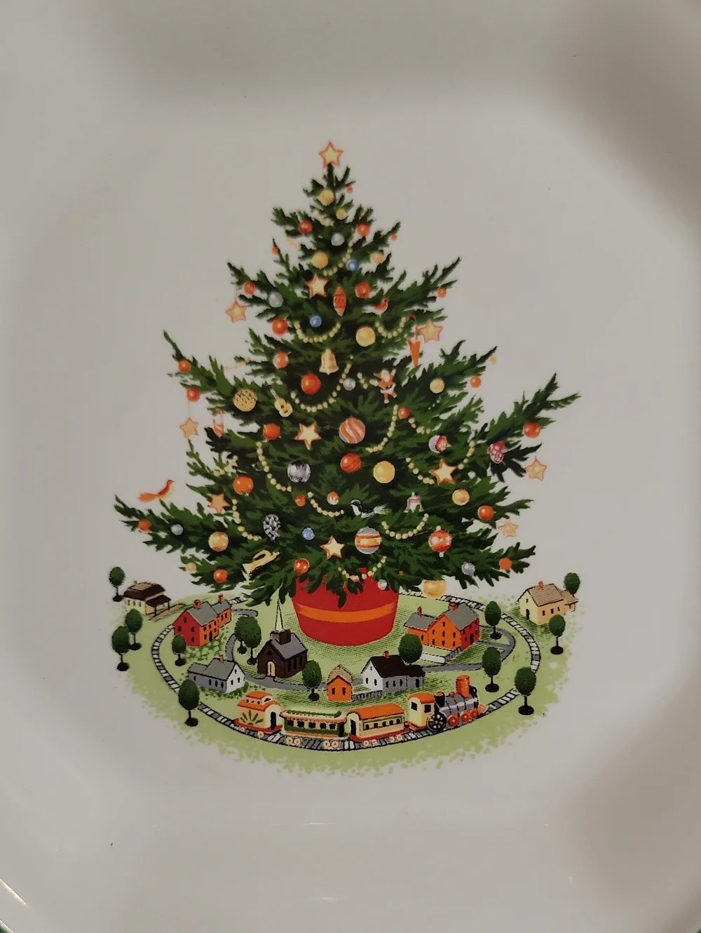 VTG Pfaltzgraff Christmas Heritage Octagonal Mint Tray Candy Dish Made in USA
